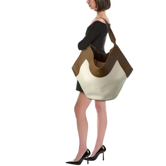 Khaite Lotus Medium Canvas & Leather Tote, Green - Picture 4 of 4